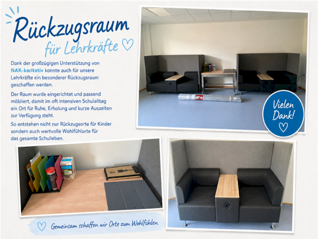 Rückzugsorte für Schüler und Lehrkräfte
